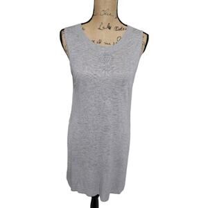Leo & Sage Grey‎ Super Fine Flax Sweater tunic Size Medium
